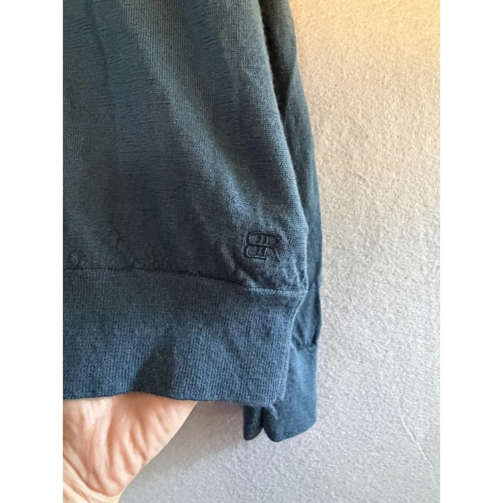 Banana Republic Sweater Mens 2XL Blue Merino Wool Crewneck Knit Pullover Logo